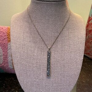 Francesca's Collections Silver Necklace with Black Pendant